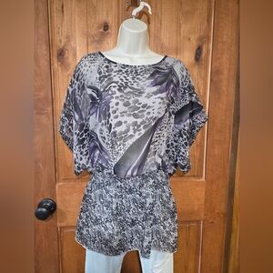 Miley Cyrus & Max Azria Black and Purple Blouse